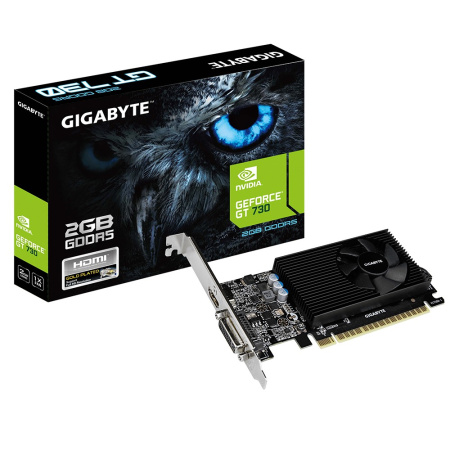 Видеокарта GeForce GT730 Gigabyte 2Гб GDDR5,64bit,DVI,HDMI (GV-N730D5-2GL) ret Видеокарта GeForce GT730 Gigabyte 2Гб GDDR5,64bit,DVI,HDMI (GV-N730D5-2GL) ret