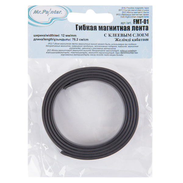 Магнитная лента "Mr.Painter" FMT-01 0.762 м х 12 мм гибкая с клеевым слоем
