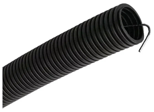 Труба гофрированная D32мм/ПНД, протяжка, IP55, уп.25м, черный, CTG20-32-K02-025-1