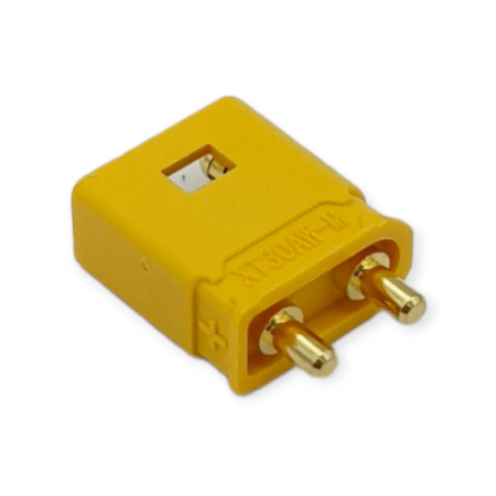 Разъем XT30AW-M, штекер, на плату 180градусов, влагозащитный, с защёлкой, DC 500V, 30A