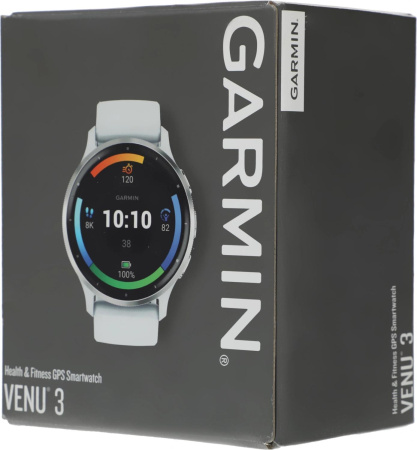 Смарт-часы Garmin Venu 3 35.4мм 1.4" AMOLED корп.серый/серебристый рем.белый разм.брасл.:135-200мм (010-02784-00)