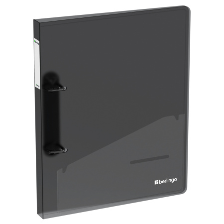 Папка 2 кольца BERLINGO "No Secret", 24мм, 700мкм, полупрозрачная, черная (RB4_2D993)