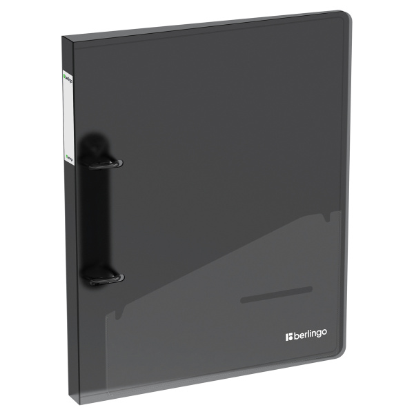 Папка 2 кольца BERLINGO "No Secret", 24мм, 700мкм, полупрозрачная, черная (RB4_2D993)