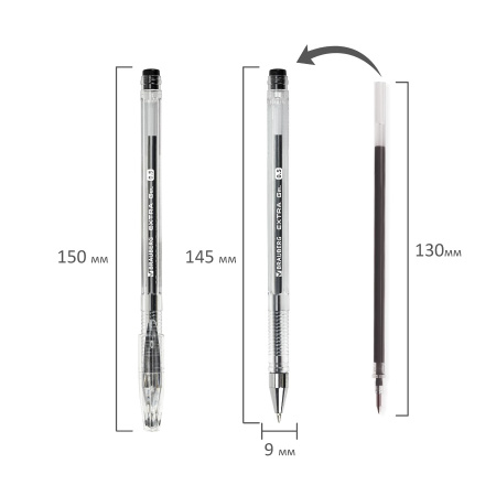 Ручка гелевая BRAUBERG "EXTRA" 0,5мм., черный (143900)