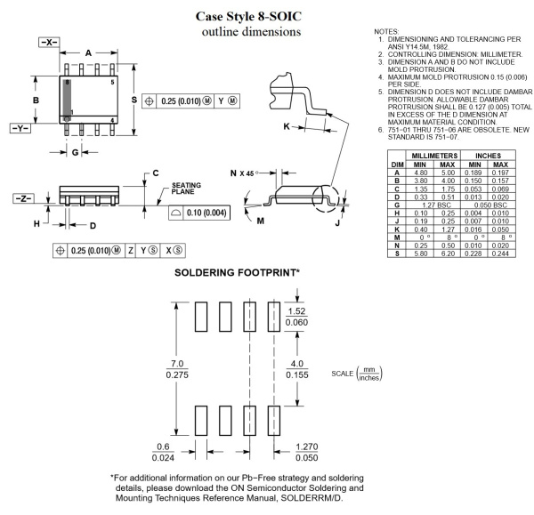 микросхема LM358ADR Texas Instruments, 2*ОУ, SO8