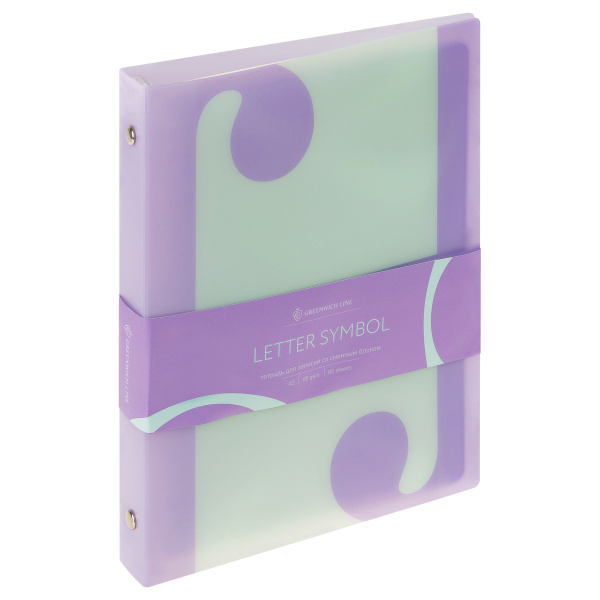 Тетрадь на кольцах 80л. "Letter symbol" пласт. обложка Greenwich Line (Nrp80A5_38621)