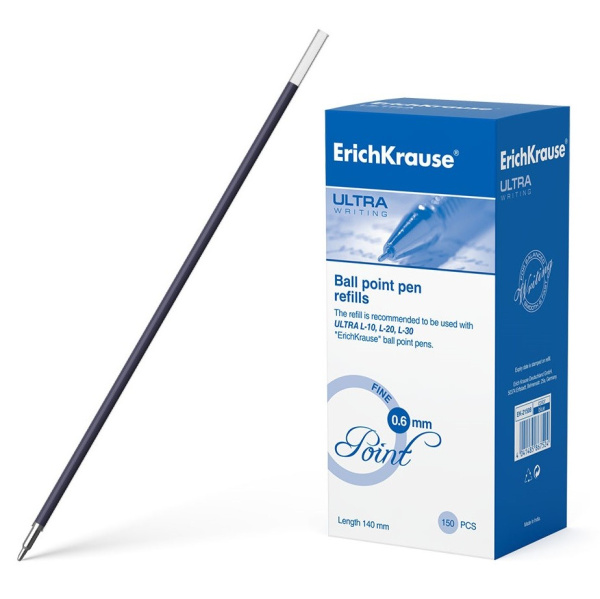 Стержень шариковый Erich Krause "Ultra", игольчатый, синий, 140мм. (21508)