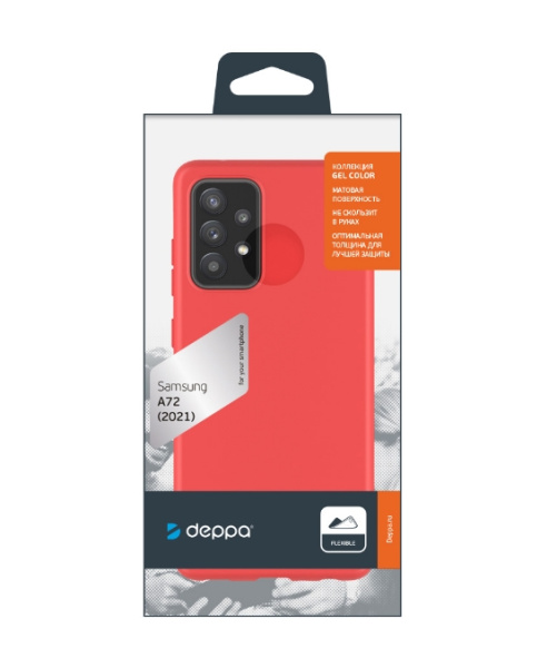 Накладка для Samsung Galaxy A72 (2021) Deppa Gel Color Красный (870091)