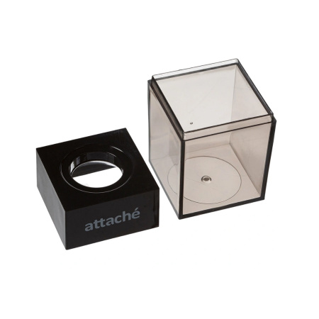 Скрепочница Attache магнитная, со скрепками, черная (809696)