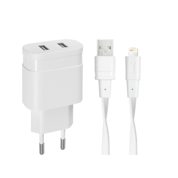 Зарядное_устройство - USB MFi Lightning_2x3.4A - RivaCase белое (RivaPower VA4125 WD2)