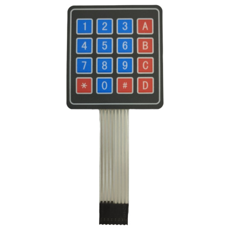 Клавиатура мембранная 4*4 (16клавиш), 69*76*1.0мм, шлейф 85мм