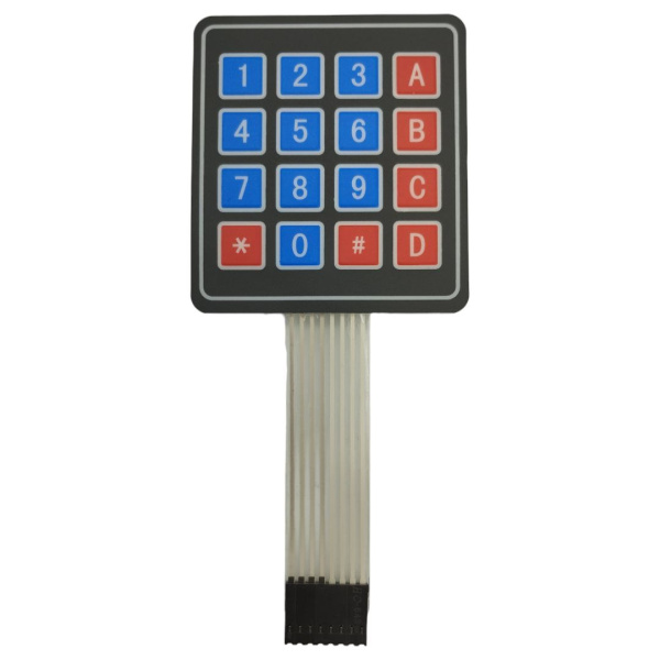 Клавиатура мембранная 4*4 (16клавиш), 69*76*1.0мм, шлейф 85мм