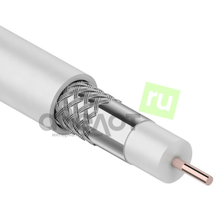 Кабель коаксиальный 75Ом, OD6.8мм, внутр., PVC CCS/Al/Al 48%, бухта 100м, PROconnect RG-6U 01-2205