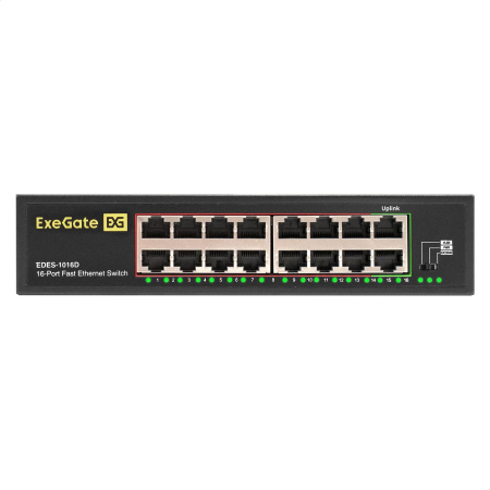 Коммутатор ExeGate EDES-1016D 16-port 10\100_Mbps металлический корпус