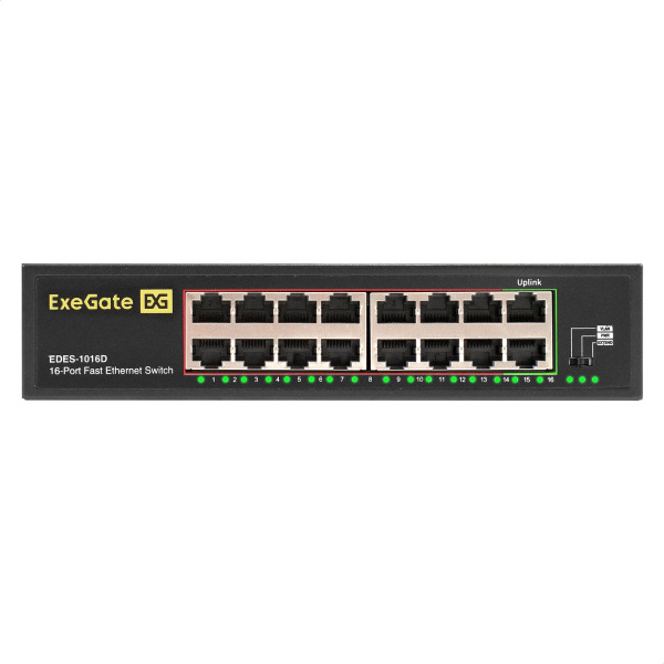Коммутатор ExeGate EDES-1016D 16-port 10\100_Mbps металлический корпус
