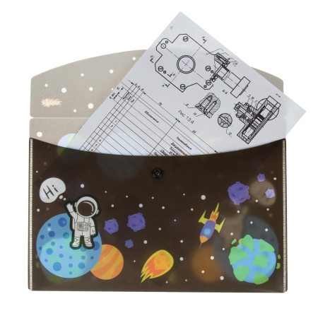 Папка-конверт на кнопке №1 School А5 "Space time" (1725972)