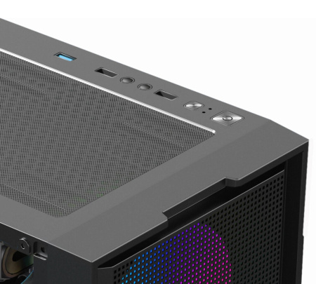 Корпус ATX Б_БП XASTRA A301 4FRGB  Black (USB3.0,Audio,TG,черный,Mesh,4х120мм FRGB,CPU Cooler до 160мм, VGA до 290мм)[A301-BK-FC120FRGB-4F-GL]
