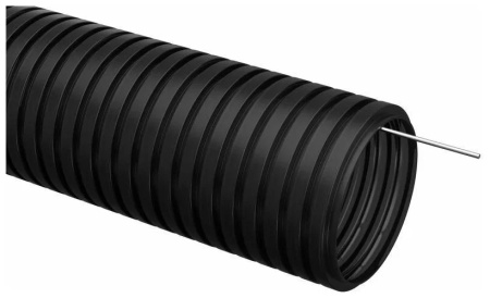 Труба гофрированная D25мм/ПНД, протяжка, IP55, уп.25м, черный, CTG20-25-K02-025-1