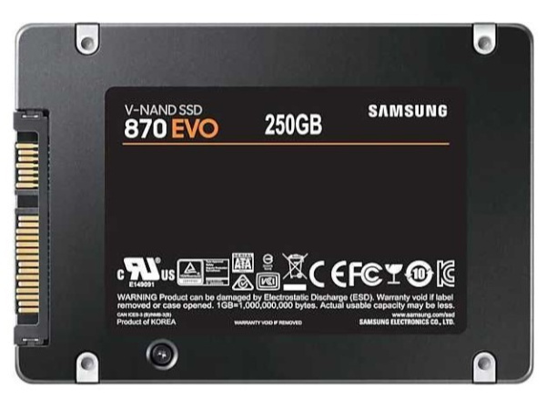 SSD-накопитель 250Гб Samsung 870 EVO [MZ-77E250BW](Samsung MKX,TLC 3D V-NAND,560/530 Мб/с)