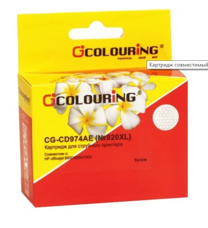 Картридж_струйный Colouring CG-CD974AE №920XL для HP officejet 6000/6500/7000 желтый