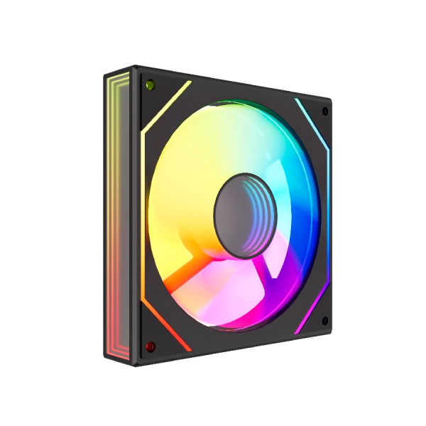 Кулер в корпус 120х120х25 Powercase (M52-12 ARGB) Black (600-1800prm/4pin PWM (M+F)+ 3pin ARGB (M+F)/53.71 CFM/36.5дБ/подшипник гидравлический/ARGB)