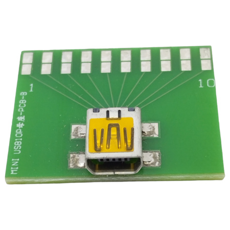 Плата макетная с разъемом Mini-USB 10pin гнездо