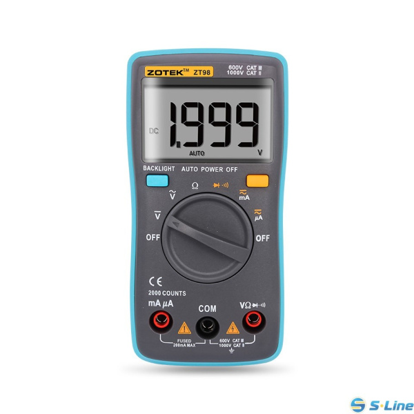 Мультиметр Zotek ZT-98, автодиапазон, 2000 counts