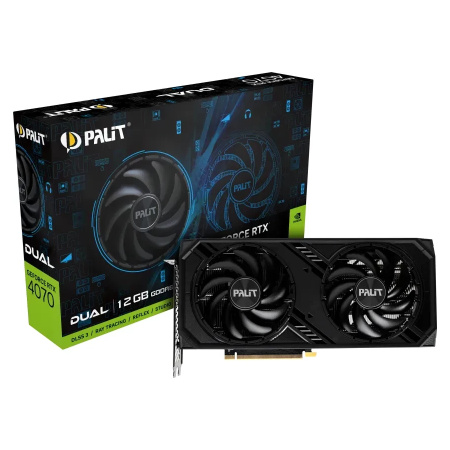 Видеокарта GeForce RTX4070 Palit 12Гб DUAL GDDR6X,192bit,HDMI,3DP (NE64070019K9-1048D) ret