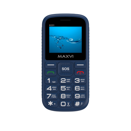 Сотовый Maxvi B201 Blue 2sim/2"/320*240/microSD/0.3МП/Bt/1800мАч/моноблок
