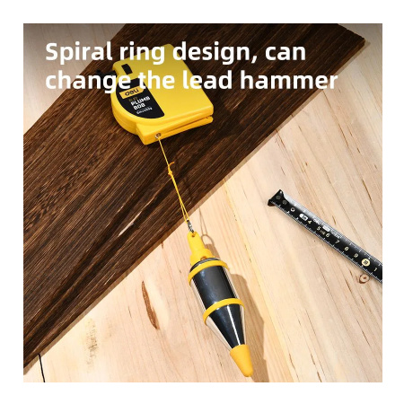 Отвес строительный Deli DL22, конус 400г, нить 6м, магнитный держатель, автоматическое втягивание