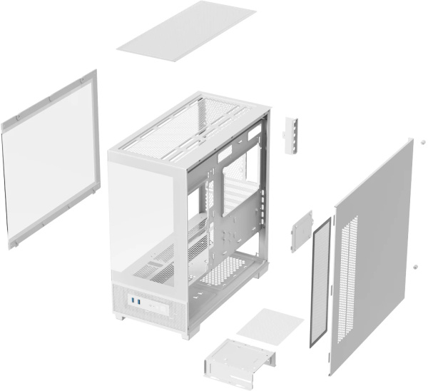 Корпус mATX Б_БП XASTRA Q500M 3ARGB-C10 White (USB3.0,Audio,белый,3х120мм ARGB,ARGB+PWM HUB 10port,CPU Cooler до 160мм, VGA до 405мм,"аквариум")[Q500M