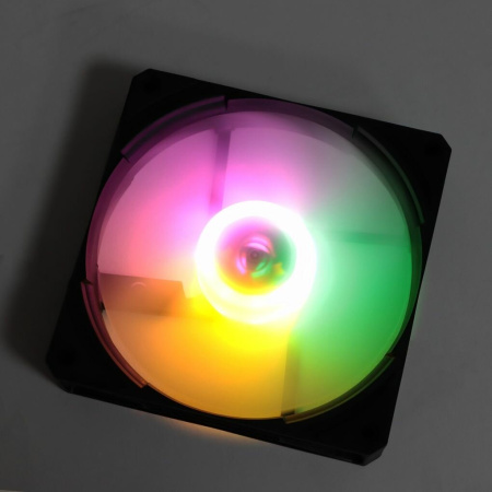 Кулер в корпус 120x120x25 TESLA RGB120 LB (sleeve/1200rpm/3pin+molex,черный,FRGB)[TSL-120-LB]