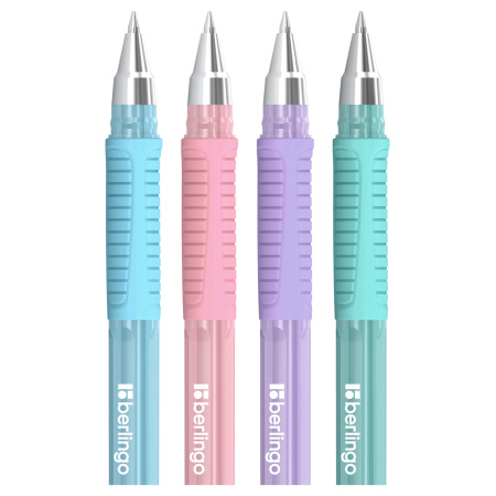 Ручка шариковая BERLINGO "Aviator Pastel" 0,7мм., грип. синяя (CBp_07512)