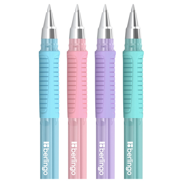 Ручка шариковая BERLINGO "Aviator Pastel" 0,7мм., грип. синяя (CBp_07512)