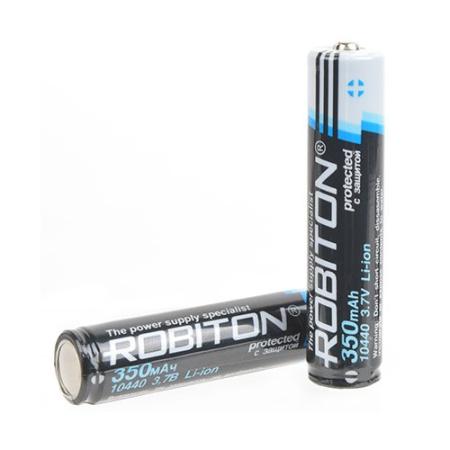 Аккумулятор Li-ion 10440,  350мАч, 3.7в, с защитой, Robiton