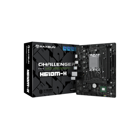 Мат.плата S1700 H610 MAXSUN Challenger H610M-H V1 (mATX,2DDR4,M.2,PCI-E16,PCI-E,3SATA,HDMI,PC3200)