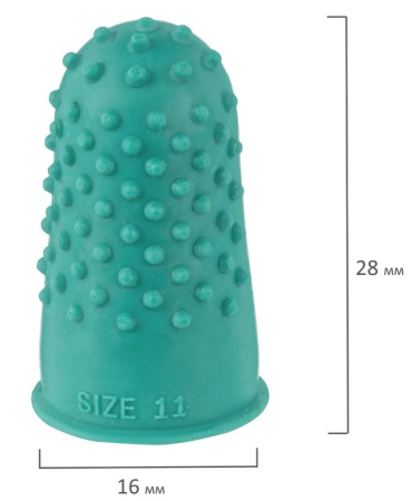 Напальчник резиновые с отверстиями диаметр 16мм, зеленые, STAFF, 227962