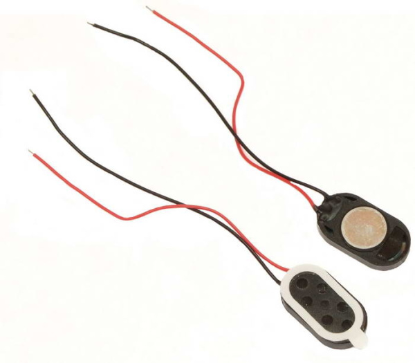 Динамик овальный, 18*10*3.8мм, 8ом, 1вт, с проводами, S1584