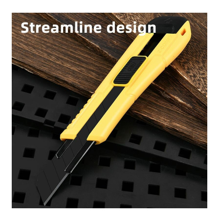 Нож с сегментированным лезвием 18 мм, прорезиненный корпус Deli DL018