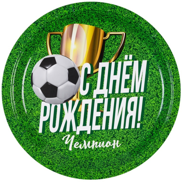 Бумажные тарелки 23 см "Чемпион" набор 6шт (1502-5265)