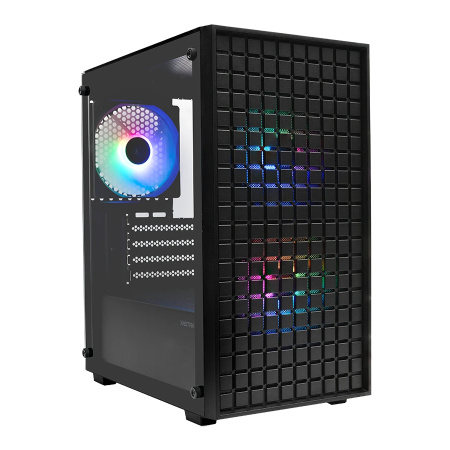 Корпус mATX Б_БП XASTRA A306M 3FRGB Black (USB3.0,Audio,TG,черный,Mesh,3х120мм FRGB,CPU Cooler до 155мм, VGA до 275мм)[A306M-3FC12F]
