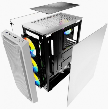 Корпус ATX Б_БП Powercase Mistral Z4 White (USB3.0, Audio, WN, LED, белый)[CMIZW-L4]