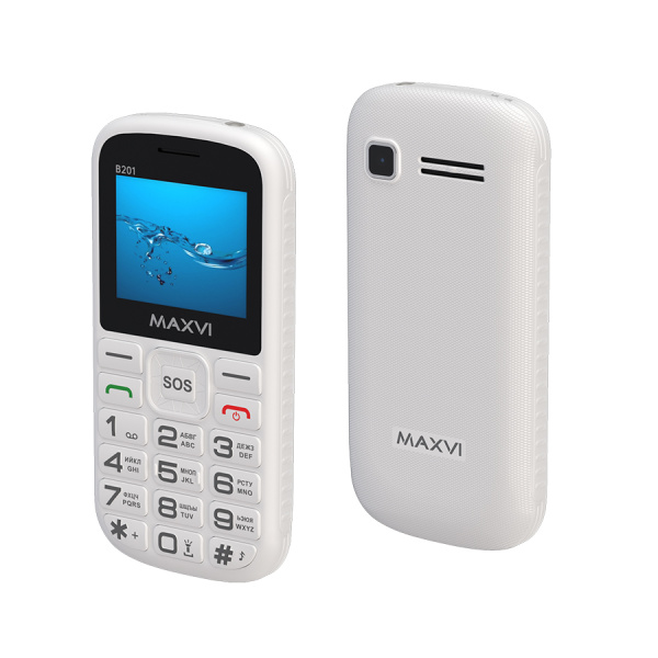 Сотовый Maxvi B201 White 2sim/2"/320*240/microSD/0.3МП/Bt/1800мАч/моноблок