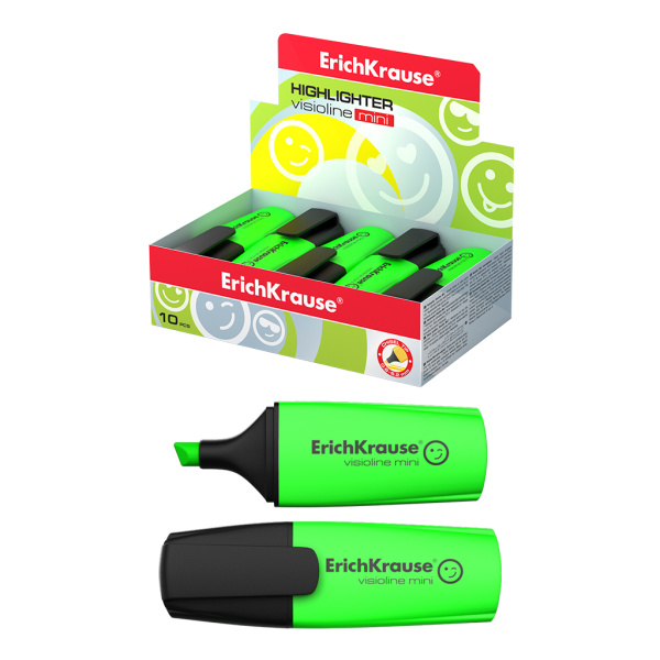 Маркер текстовыделитель Erich Krause Visioline V-12 Mini Neon, зеленый (42754)