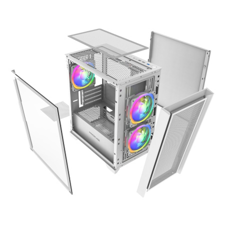 Корпус mATX Б_БП Powercase Alisio Micro Z3W ARGB (USB3.0, Audio, TG, 3x120mm ARGB,белый)[CAMZW-A3]