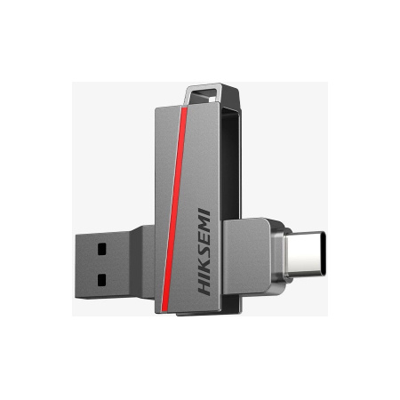 Флеш-накопитель USB3.2+Type C 16GB HIKSEMI DUAL SLIM (HS-USB-E307C/16G/U3) серый