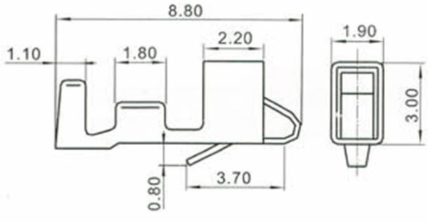 Клемма разъема SM2.54, гнездо на 28AWG..22AWG