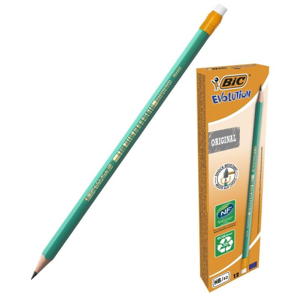 Карандаш ч/гр. BIC "Evolution" HB с ластиком (8803323)