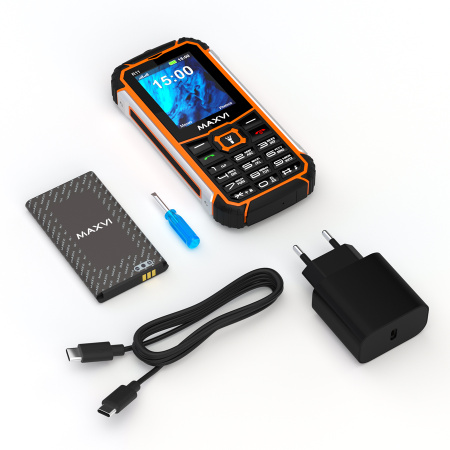 Сотовый Maxvi R11 Orange 2sim/2.4"/320*240/microSD/1.3МП/Bt/2500мАч/моноблок