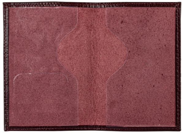 Обложка для паспорта Virginia, "Герб" кожа, , темно-бордовая, BRAUBERG, 237199